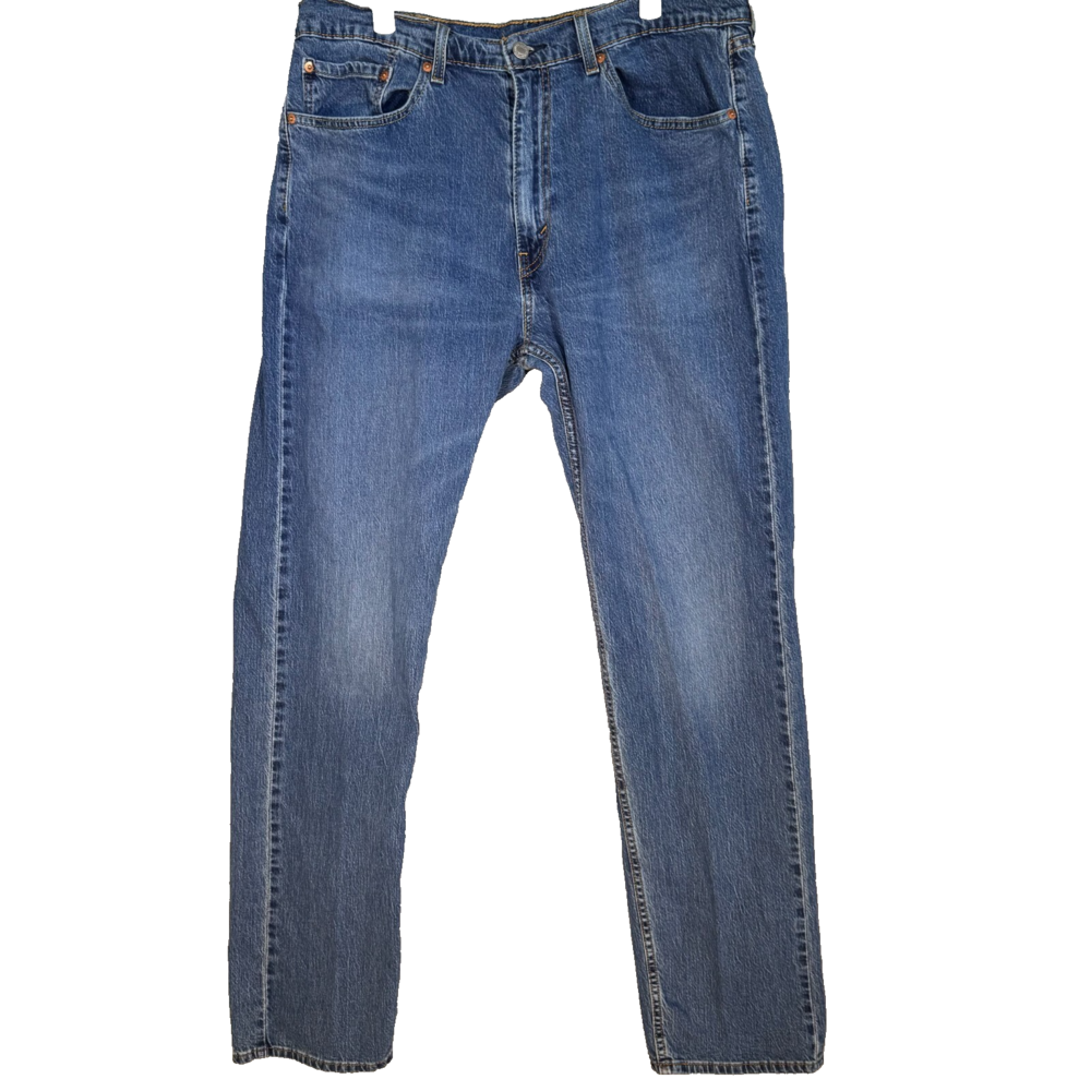 Levi’s 505 Men’s Jeans 36 x 34 Blue Denim Stretch Mid-Rise Straight
